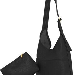 Women Slouchy Hobo Bag Vegan Leather Large Tote with Coin Pouch